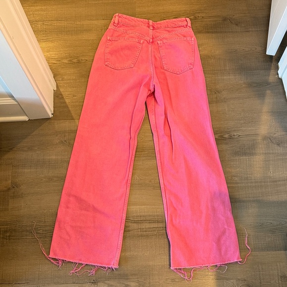 Zara Bright Pink Flare Jeans - Picture 3 of 3